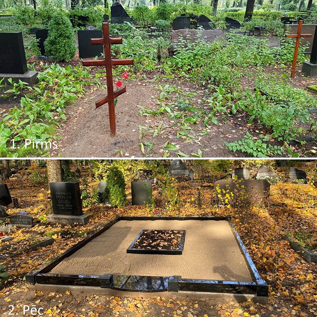 Improvement of grave territories, installation of grave monuments