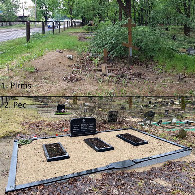 Verbesserung der Grabgebiete, Installation von Grabdenkmälern