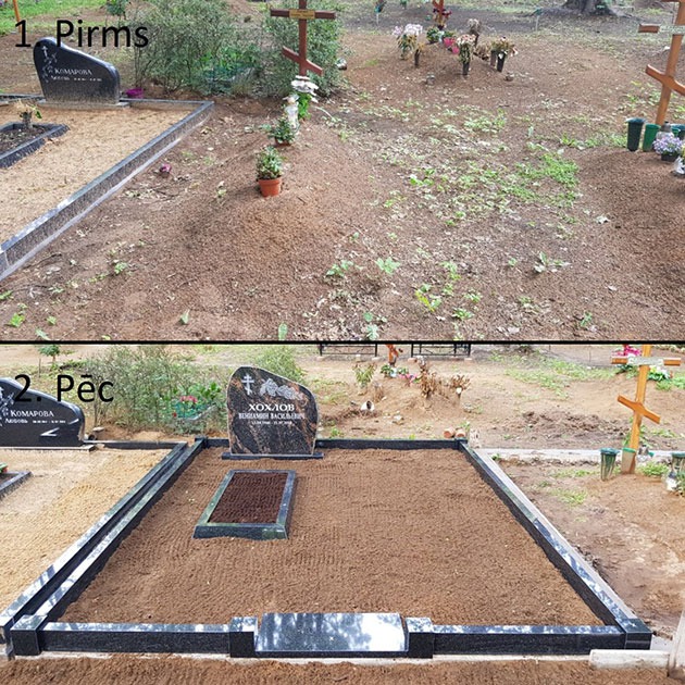 Improvement of grave territories, installation of grave monuments