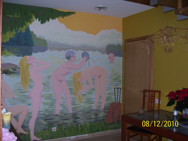 Sienas gleznojums Carnikavā.privātmājā. 5 x 3,5m Akrils