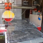Cutting of plates for fireplaces, terraces, benches, tables