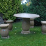 Stone benches and tables