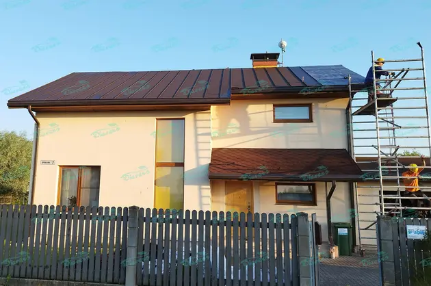 Rolled profile roof installation