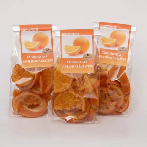 Cukurotas apelsīnu šķēlītes