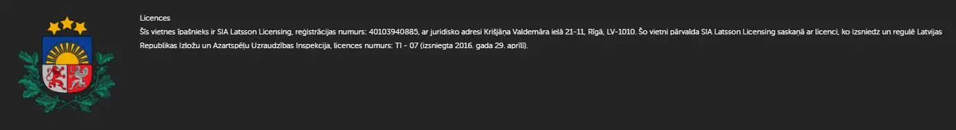 Online kazino licenses piemērs