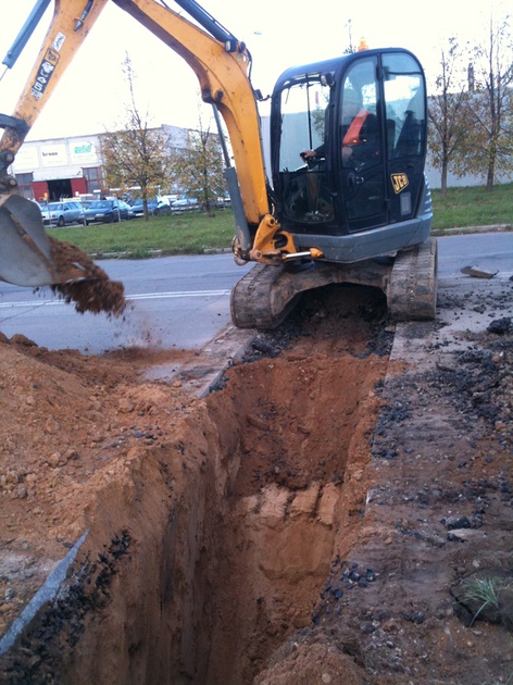 Construction of interior and exterior sewerage and water-supply systems