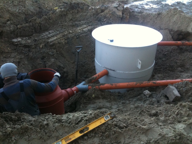 Construction of interior and exterior sewerage and water-supply systems