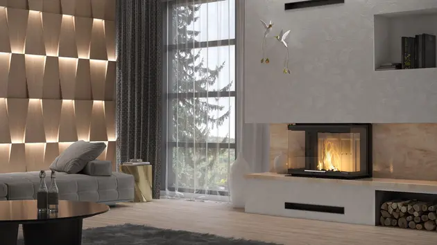 Three-sided fireplace inserts