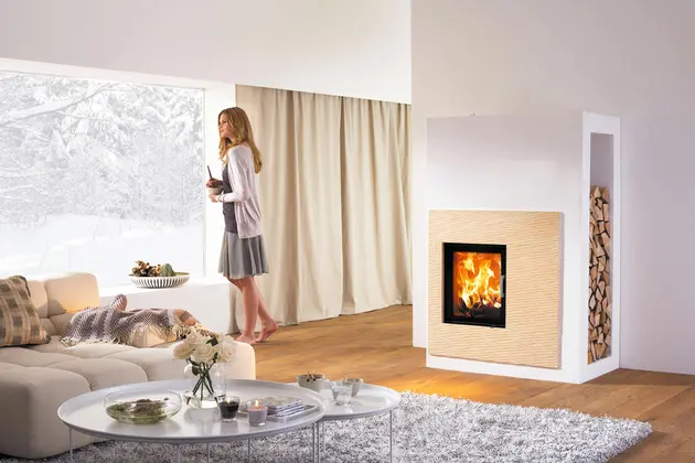 Fireplace inserts with straight glass