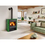 Tile stove with a fireplace