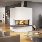 Panoramic fireplace inserts
