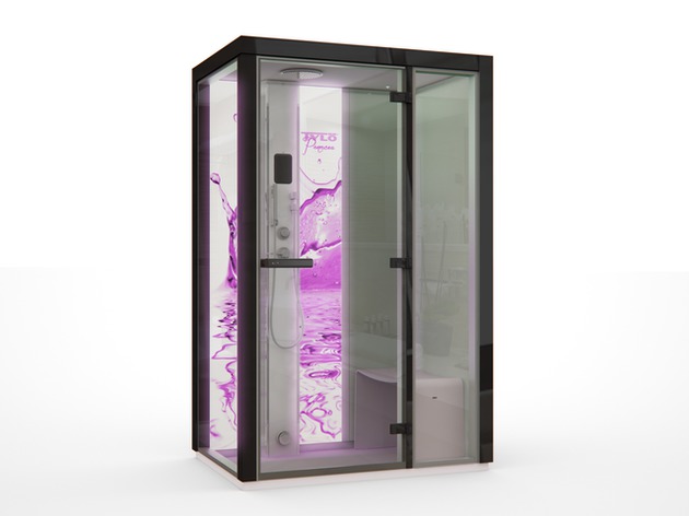 Tvaika kabīne ar gaismas terapiju un dušu