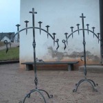 Geschmiedete Kerzenhalter aus Metall